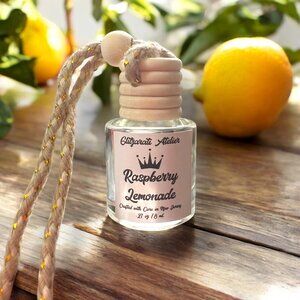 Raspberry Lemonade Hanging Glass Car Oil Diffuser Freshener 8ml